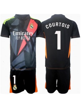 Real Madrid Thibaut Courtois #1 Målvakt Replika Borta Kläder Barn 2024-25 Kortärmad (+ byxor)